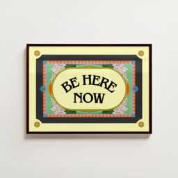 Be Here Now Print - Zen Art Buddhism Spiritual Decor Mindfulness Colourful - thumbnail 2