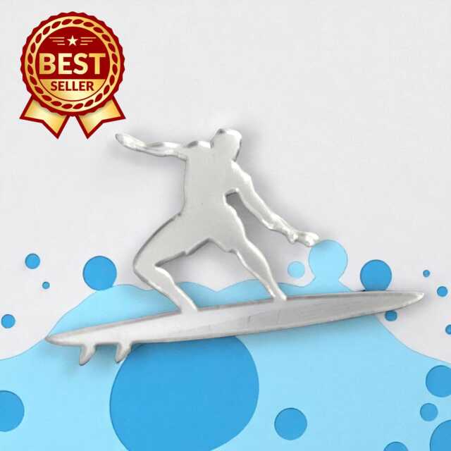 Surfer Acrylic Mirror Wall Art Personalized Engraved Decor - image 1