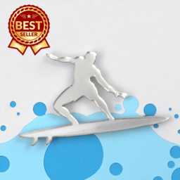 Surfer Acrylic Mirror Wall Art Personalized Engraved Decor