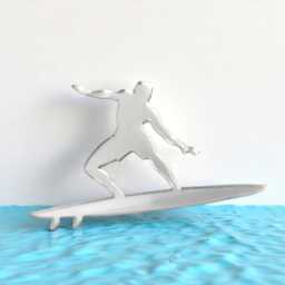 Surfer Acrylic Mirror Wall Art Personalized Engraved Decor - thumbnail 4