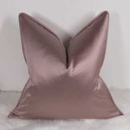Self Piped Mauve - Pink Luxury Cushion Cover Bold Satin Fabric, Modern Sofa Bed Pillow Accent Cushion - thumbnail 3