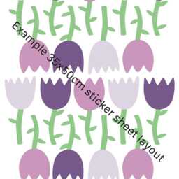 Purple Tulip Flower Fabric Wall Stickers Reusable Nursery Flower Wall Decals - thumbnail 3