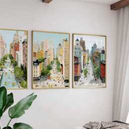 Set Of 3 New York City Posters, Usa Travel Prints, Nyc Skyline Wall Art Sets, Manhattan Poster Decor - thumbnail 3