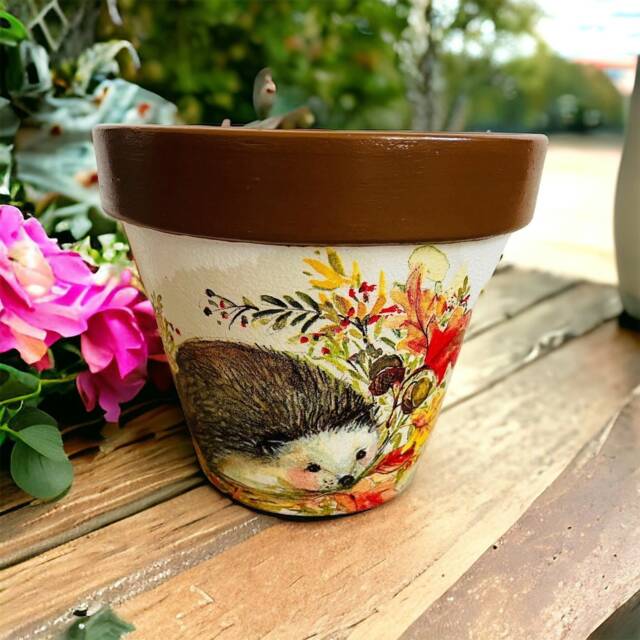 Hedgehog Plant Pot Flower Gifts Lovers Decorations - image 1
