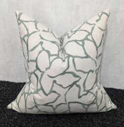 John Lewis & Partners Calathea Fabric Cushion Cover Maple Leaf Embroidered Pillow Throw Cover Country Home. Myrtle Green - thumbnail 1