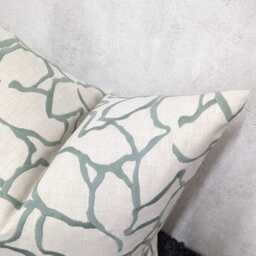 John Lewis & Partners Calathea Fabric Cushion Cover Maple Leaf Embroidered Pillow Throw Cover Country Home. Myrtle Green - thumbnail 2