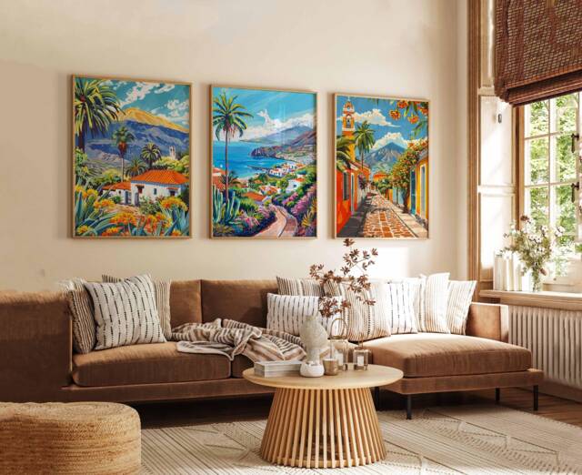 Set Of 3 Tenerife Poster, Spain Travel Print, Wall Art, Canary Islands Decor, Gift - image 1