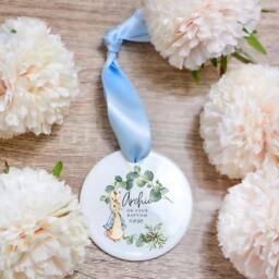 Personalised Gift For Christenings, Peter Rabbit, Cushion, Ceramic Money Box, Teddy Bear, Baptism Gifts, Baby Boy Gifts - thumbnail 3