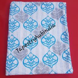 New Floral Print Kantha Block Bed Cover Handmade Bedding Gudari Indian Hand Bedspread Throw Cotton Quilt - thumbnail 3