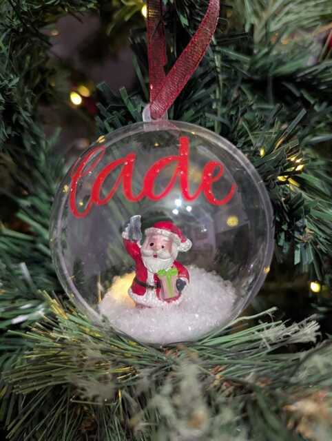 Personalised Santa Bauble, Christmas First Christmas, Tree Decoration, Custom Gift, Father - image 1