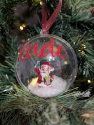 Personalised Santa Bauble, Christmas First Christmas, Tree Decoration, Custom Gift, Father