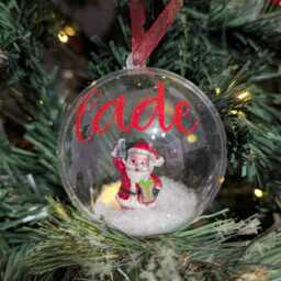 Personalised Santa Bauble, Christmas First Christmas, Tree Decoration, Custom Gift, Father - thumbnail 3