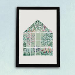 Illustrated Greenhouse Art Print - Plant Lovers Botanical Decor Watercolour Flowers Illustration Gift For Her Gardeners - thumbnail 2