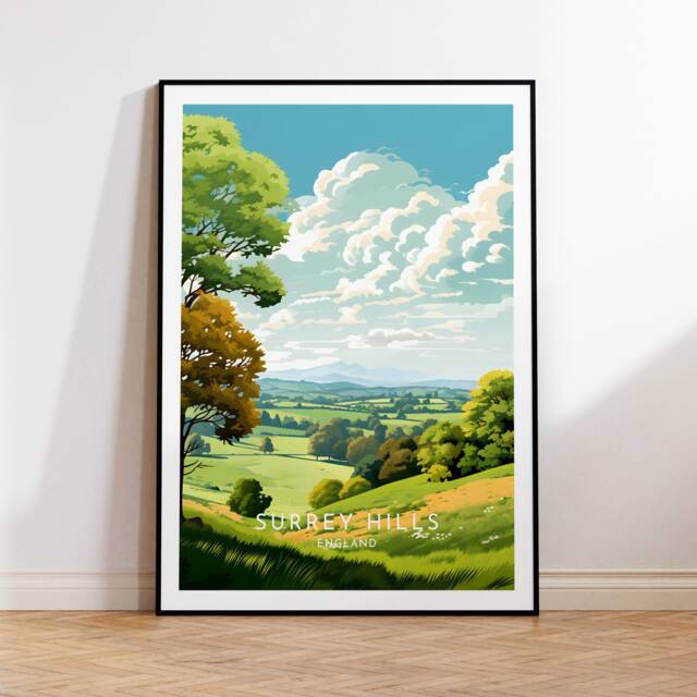 London Travel Print - England, Surrey Hills Poster, Home Decor, Gift Or Canvas - image 1
