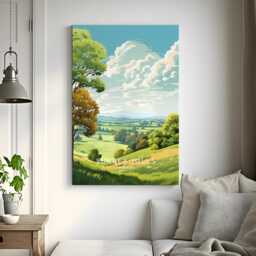 London Travel Print - England, Surrey Hills Poster, Home Decor, Gift Or Canvas - thumbnail 3