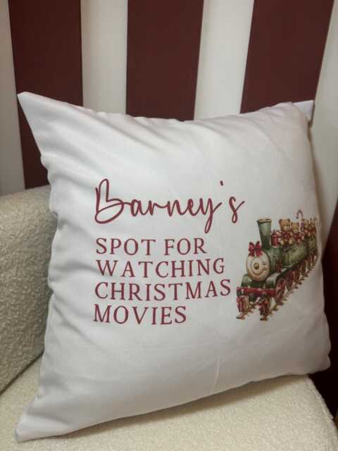 Personalised Christmas Movie Cushion Pocket Cushion For Kids