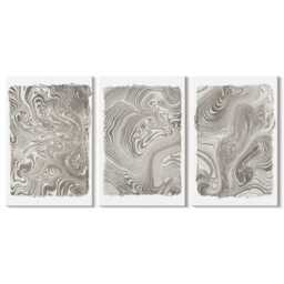 Canvas Set Of 3 Wall Art - Modern Shapes Painting, Brown Print, Abstract Hanging Piece - thumbnail 2