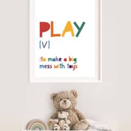 Play Definition Print, Kids Wall Art, Playroom Prints, Rainbow, Nursery Colourful - thumbnail 2