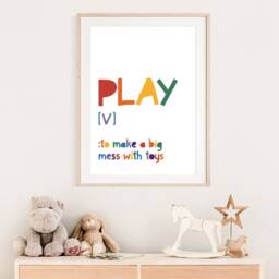 Play Definition Print, Kids Wall Art, Playroom Prints, Rainbow, Nursery Colourful - thumbnail 3
