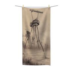 War Of The Worlds, 5 Of 6, Bath Towel, Vintage 1906 Illustration, H.g. Wells