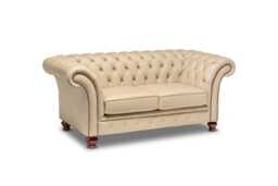 Chesterfield Two Seater Belmont Sofa Pebble Leather - thumbnail 1