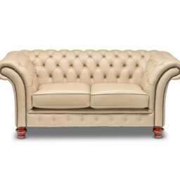 Chesterfield Two Seater Belmont Sofa Pebble Leather - thumbnail 2