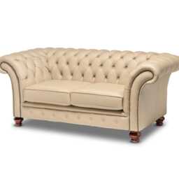 Chesterfield Two Seater Belmont Sofa Pebble Leather - thumbnail 3