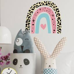 Leopard Print Rainbow Wall Sticker, Jungle Stickers, Safari Room Decor, Sticker - thumbnail 2