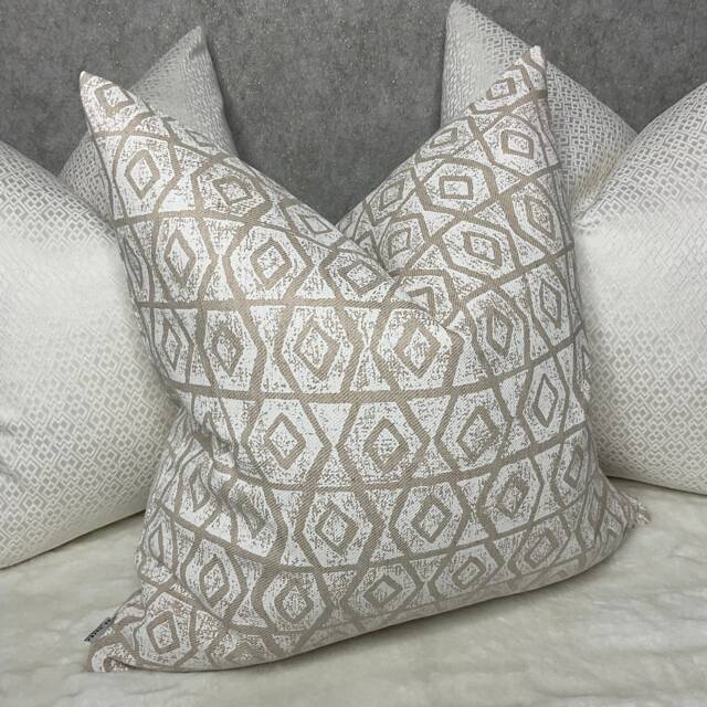 Villa Nova Elole Cushion Cover - Geometric Cotton Linen Pillow Double-Sided Designer Fabric Handmade Decorative Throw UK Made - image 1