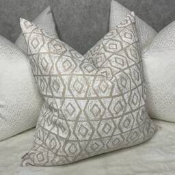 Villa Nova Elole Cushion Cover - Geometric Cotton Linen Pillow Double-Sided Designer Fabric Handmade Decorative Throw UK Made - thumbnail 1