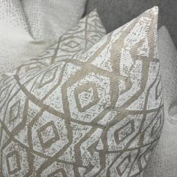 Villa Nova Elole Cushion Cover - Geometric Cotton Linen Pillow Double-Sided Designer Fabric Handmade Decorative Throw UK Made - thumbnail 3