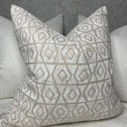 Villa Nova Elole Cushion Cover - Geometric Cotton Linen Pillow Double-Sided Designer Fabric Handmade Decorative Throw UK Made - thumbnail 2