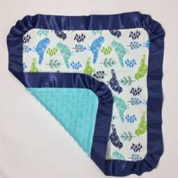 Minky Baby Blanket, Lovey, Minky Dot Car Satin Edge Gift Under Twenty, Bird - thumbnail 2