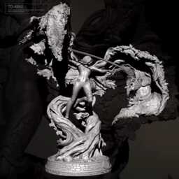 Autumn Forest Fairy Resin Model Kit - Unpainted 3D Printed Miniature 55mm/ 75mm Nature Spirit Display Figure - thumbnail 2