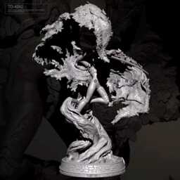 Autumn Forest Fairy Resin Model Kit - Unpainted 3D Printed Miniature 55mm/ 75mm Nature Spirit Display Figure - thumbnail 4