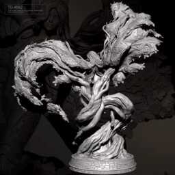 Autumn Forest Fairy Resin Model Kit - Unpainted 3D Printed Miniature 55mm/ 75mm Nature Spirit Display Figure - thumbnail 3