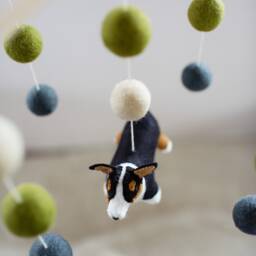 Handmade Corgi Baby Mobile Wool Felt Nursery Decor - thumbnail 3