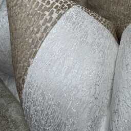 Elegant Champagne - Ivory Striped Antelope Fabric Cushion Cover - Luxury Euro Sham For Sofa & Bed Decor - thumbnail 3