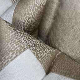 Elegant Champagne - Ivory Striped Antelope Fabric Cushion Cover - Luxury Euro Sham For Sofa & Bed Decor - thumbnail 4