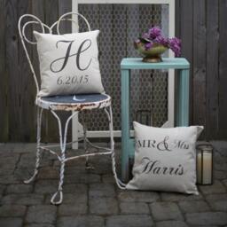 Personalized Monogram & Wedding Date Pillow Cover - thumbnail 2