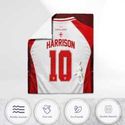 Custom Name England Flag Cot Bed Set Three Lions Nursery Bedding Football Jersey T Shirt Number Supporter Present St George Cross Room Decor - thumbnail 4