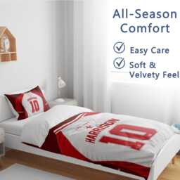 Custom Name England Flag Cot Bed Set Three Lions Nursery Bedding Football Jersey T Shirt Number Supporter Present St George Cross Room Decor - thumbnail 2