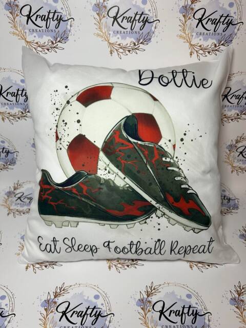 Personalised Football Cushion Cover - Bedroom Gifts Children's Adults Cushions - image 1