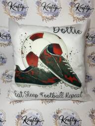 Personalised Football Cushion Cover - Bedroom Gifts Children's Adults Cushions