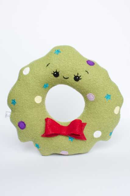 Christmas Cushion - Wreath Plush Caro & Zolie Decoration - image 1