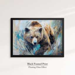 Bear Abstract Oil Painting Framed Print & Canvas Large Sizes Wall Art Poster Animal Luxury Home Decor Interior Gift Idea - thumbnail 2