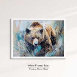 Bear Abstract Oil Painting Framed Print & Canvas Large Sizes Wall Art Poster Animal Luxury Home Decor Interior Gift Idea - thumbnail 3