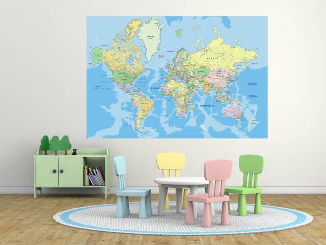 World Map Globe Wall Decals Sticker Sdecals Home Style Stickers Murals Removable W75 - image 1