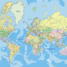 World Map Globe Wall Decals Sticker Sdecals Home Style Stickers Murals Removable W75 - thumbnail 2