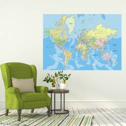 World Map Globe Wall Decals Sticker Sdecals Home Style Stickers Murals Removable W75 - thumbnail 4